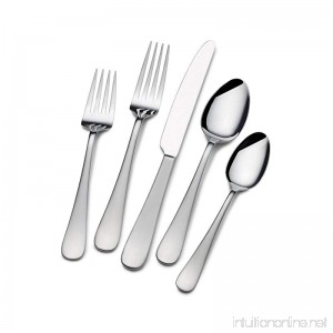 Gourmet Basics by Mikasa 5159189 Satin Symmetry 20-Piece Stainless Steel Flaware Set Service for 4 - B0154H4U8Q